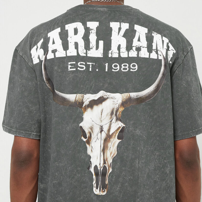 Tricou Karl Kani Washed Heavy Jersey Skull Tee Anthracite 3