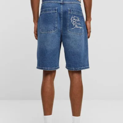 Blugi scurti Karl Kani OG Old English Vintage indigo 2