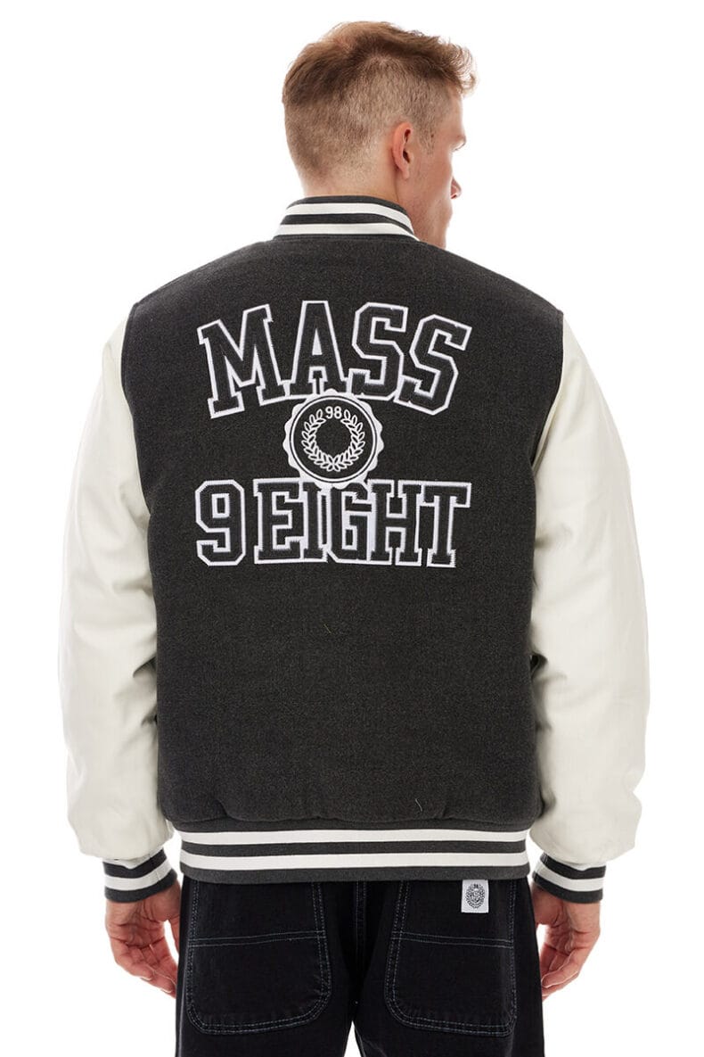 Geaca Mass Denim Athletic Baseball Jacket dark heather grey 1