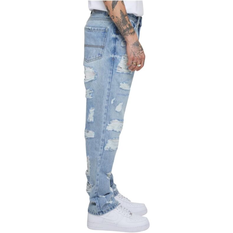 Blugi Urban Classics Heavy Ounce Straight Fit Heavy Destroyed Blue 2