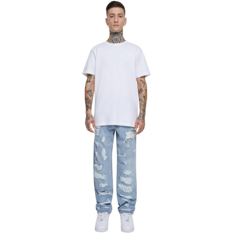 Blugi Urban Classics Heavy Ounce Straight Fit Heavy Destroyed Blue 3