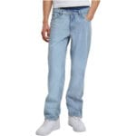 Blugi Urban Classics Heavy Ounce Straight Fit Zipped Light Blue