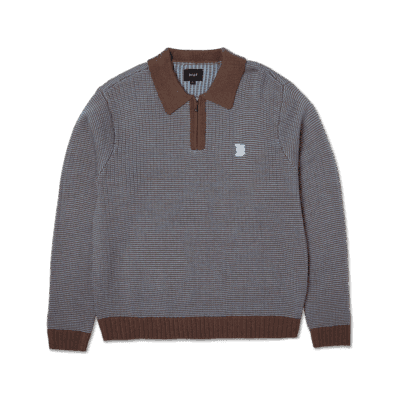 Sweater HUF Megablast Two Tone Waffle Washed Blue Moss